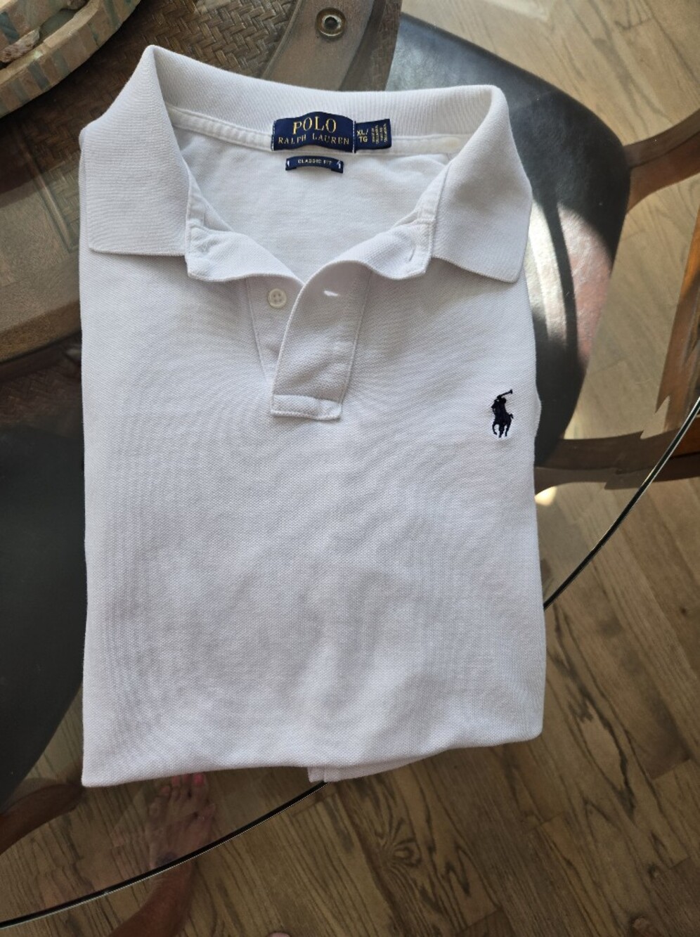 Polo by Ralph Lauren White Short-Sleeve Polo with Navy Pony